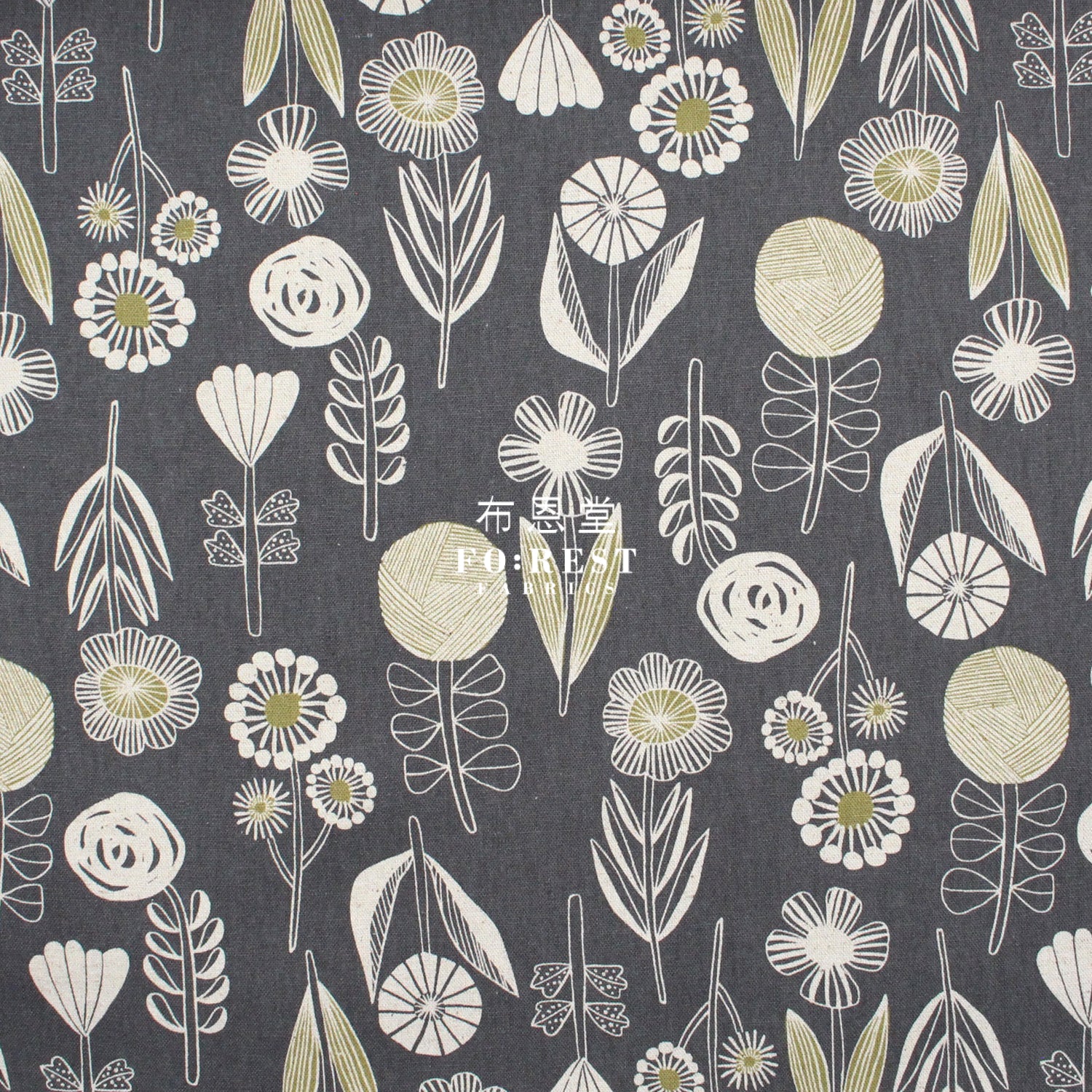 Cotton Linen - Bloom By Bookhou Flower Fabric C Fabric