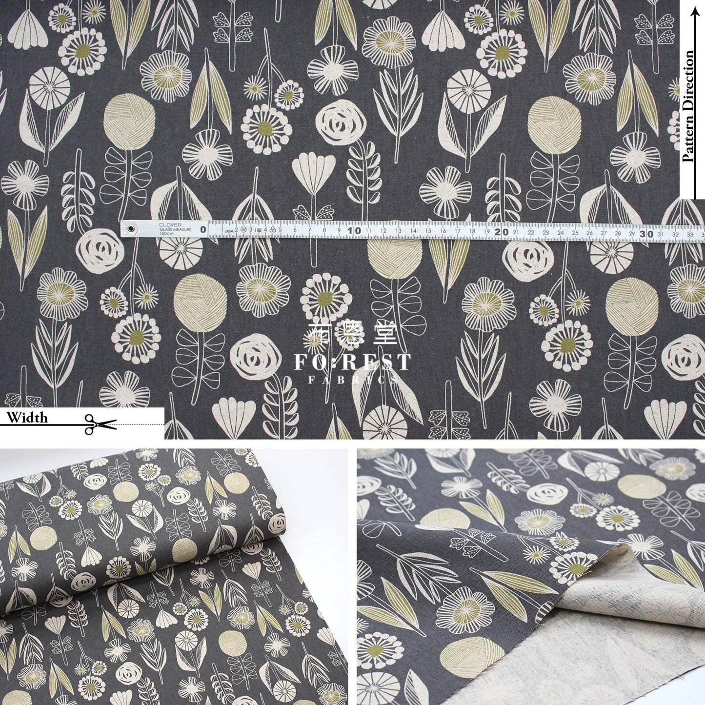 Cotton Linen - Bloom By Bookhou Flower Fabric C Fabric