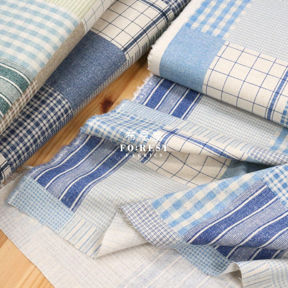 Cotton Linen - Cotte Patchwork Fabric Blue