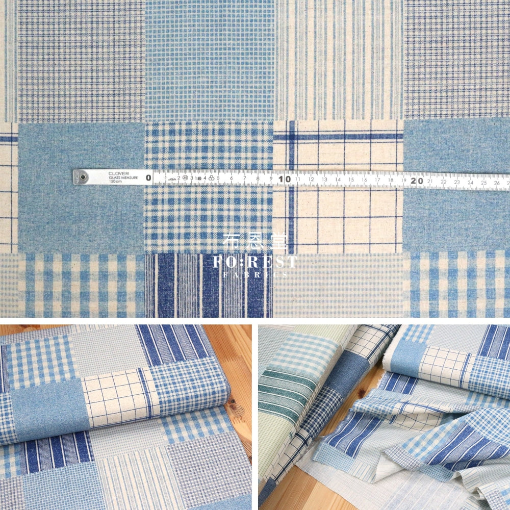 Cotton Linen - Cotte Patchwork Fabric Blue