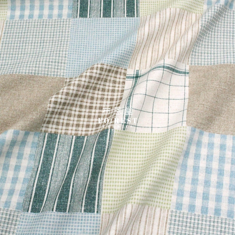 Cotton Linen - Cotte Patchwork Fabric Green