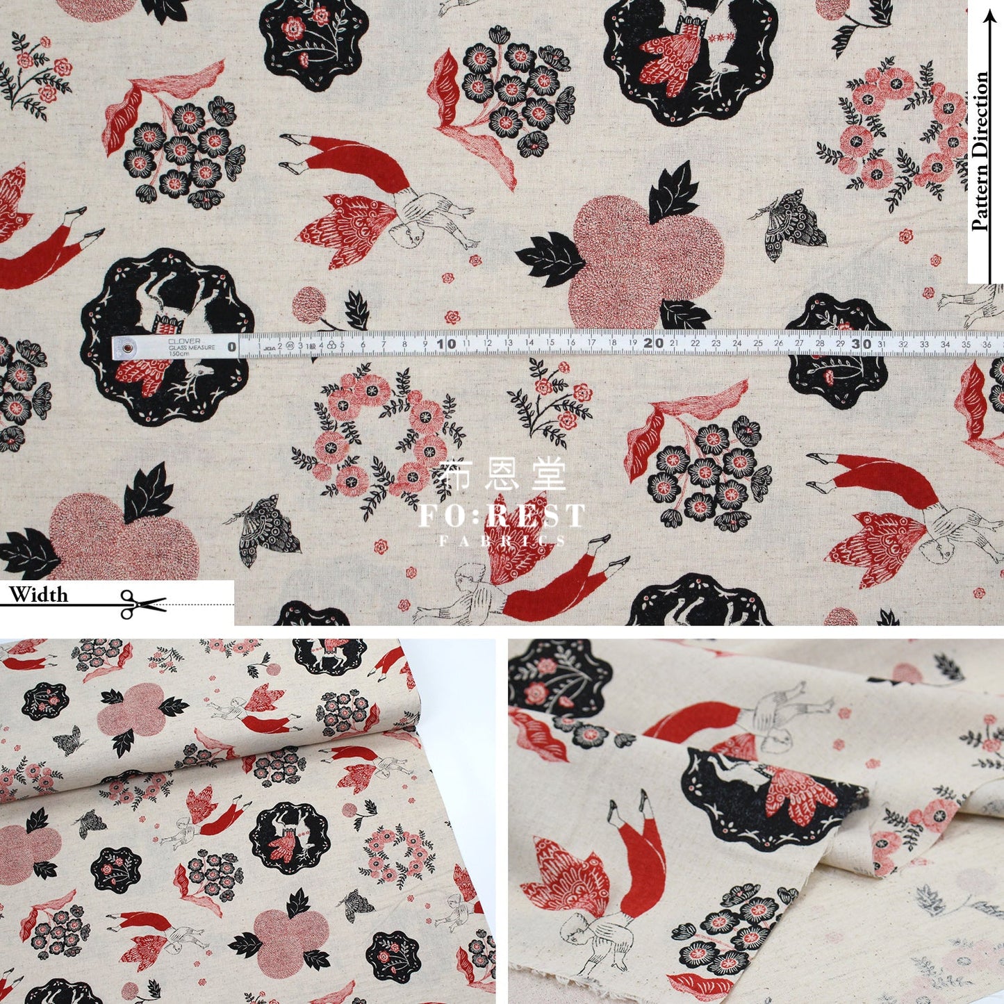Cotton Linen - Garden Sanae Sugimoto Fabric Natural