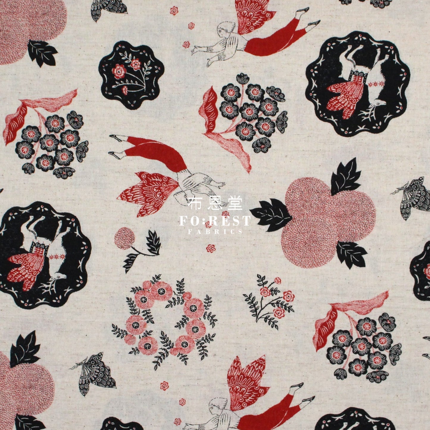 Cotton Linen - Garden Sanae Sugimoto Fabric Natural