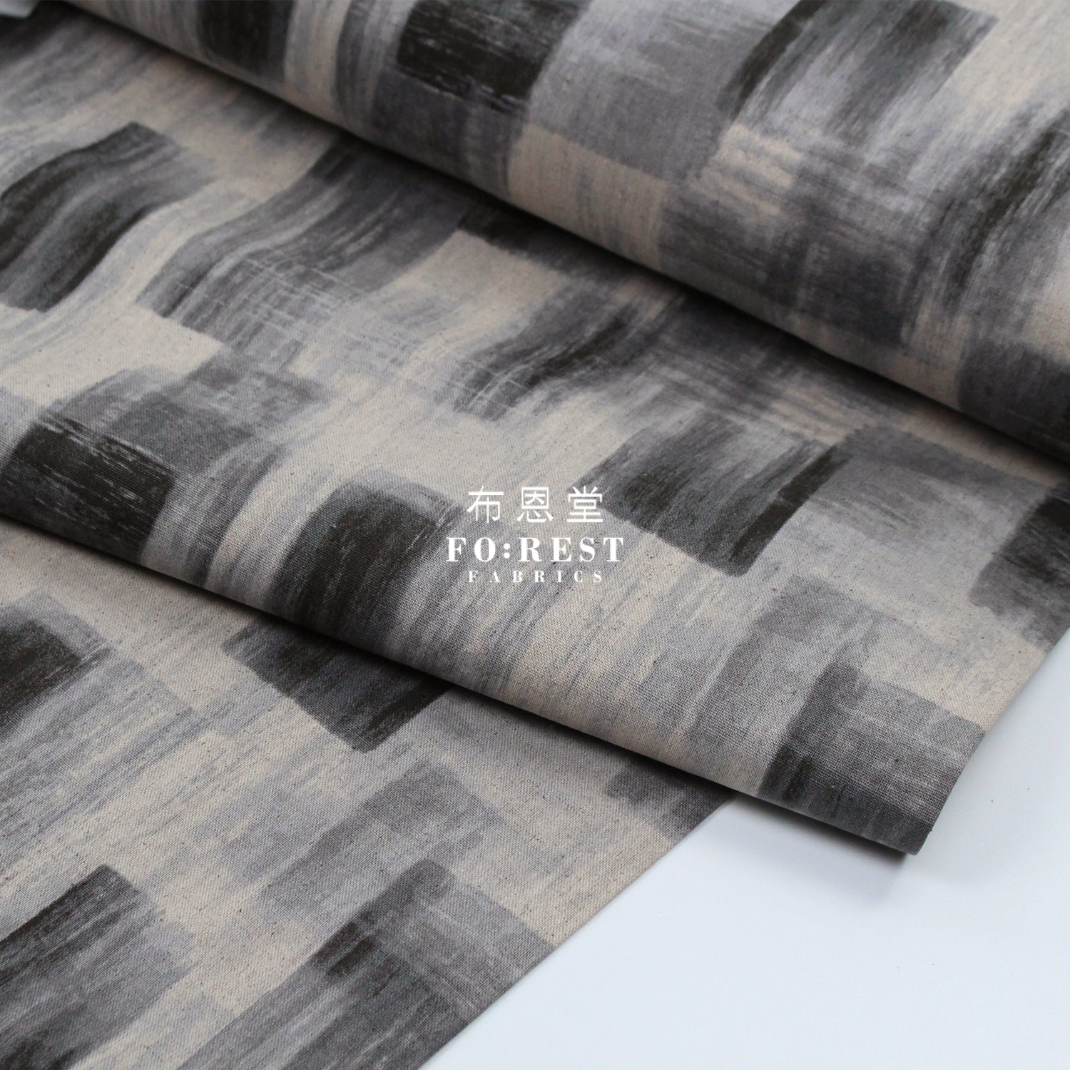 Cotton Linen - Geometry Fabric Black 黑