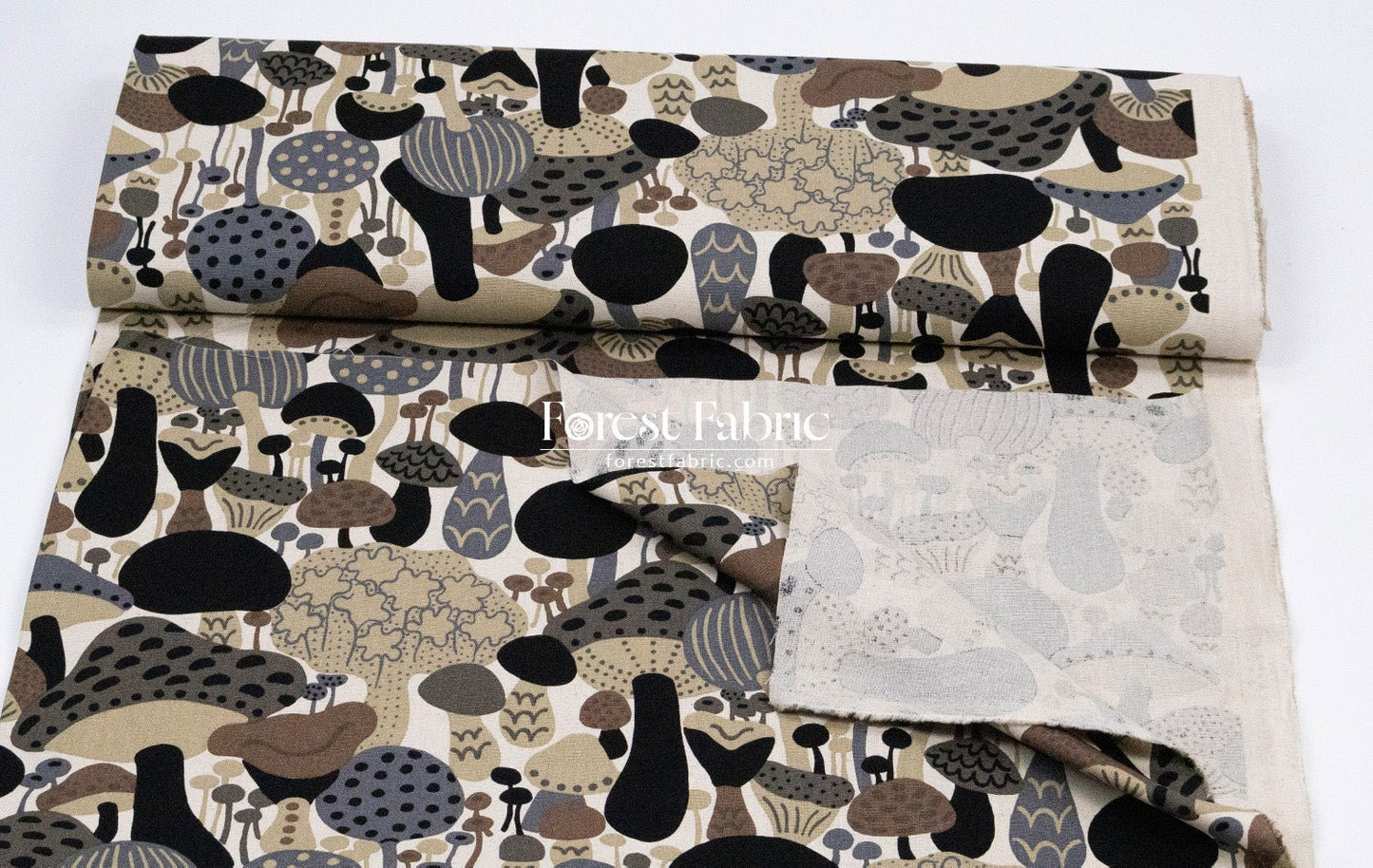 cotton linen - Mushroom fabric - FO:REST Fabric 布恩堂Liberty fabrictana lawnjapanese fabricykk zipper