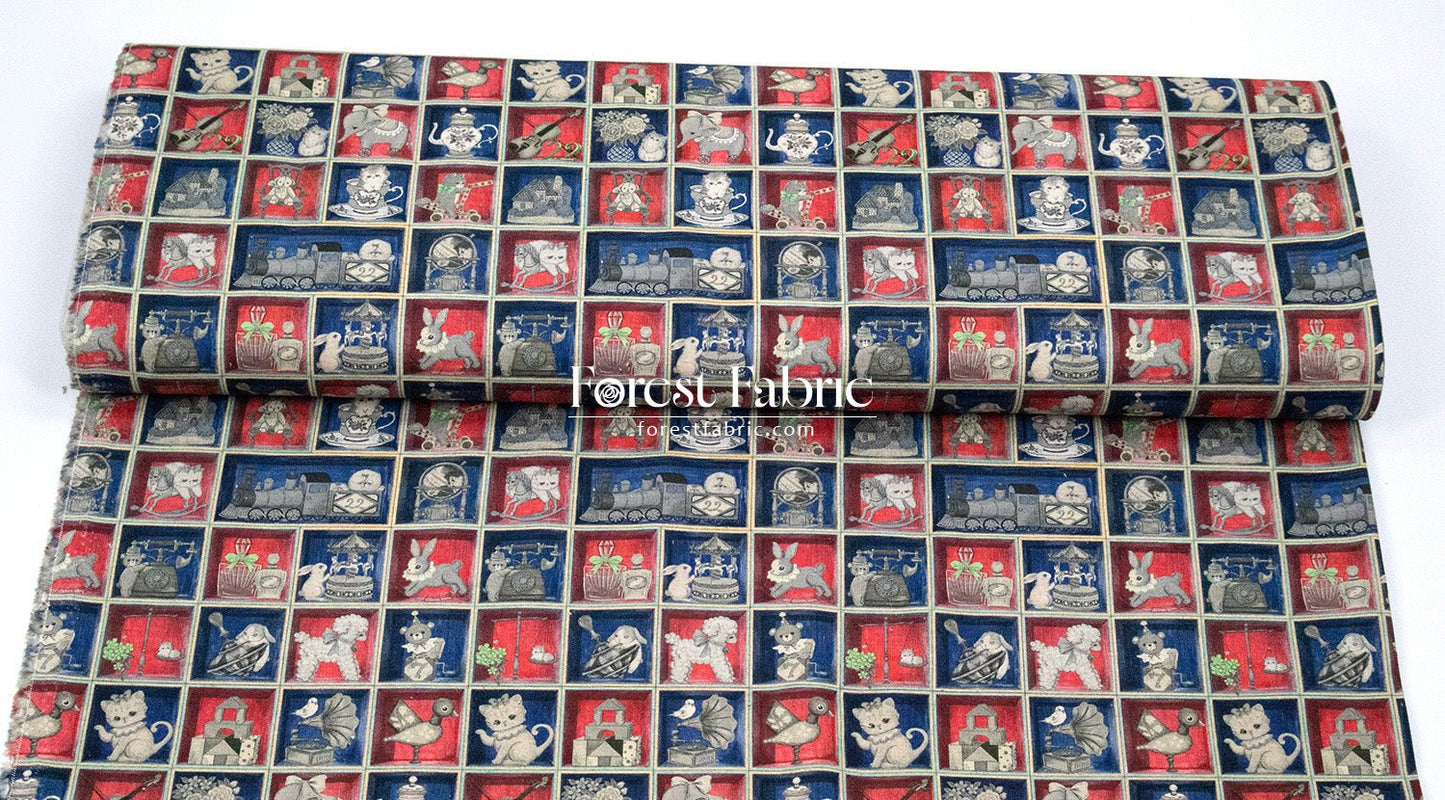 cotton linen - TOY Night Box fabric - FO:REST Fabric 布恩堂Liberty fabrictana lawnjapanese fabricykk zipper