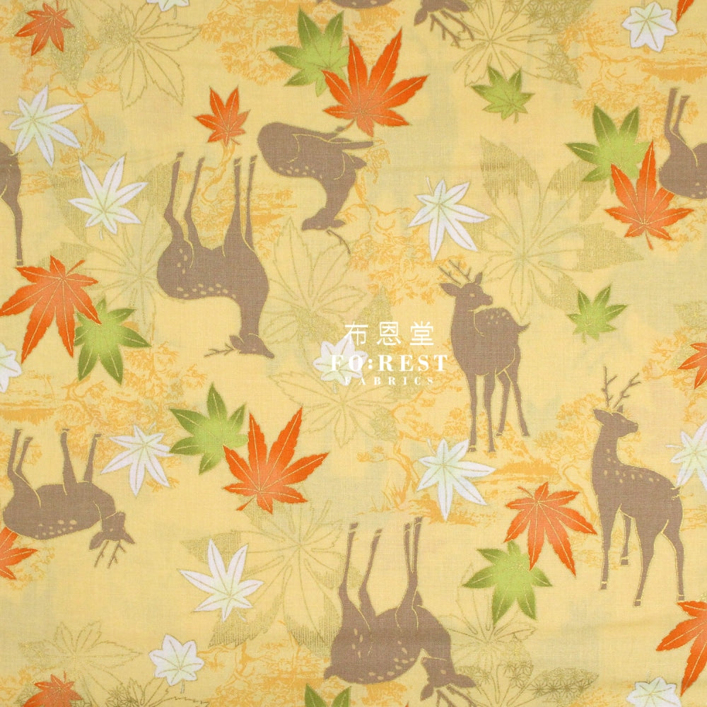 Cotton - Maple And Deer Fabric Ginkgo