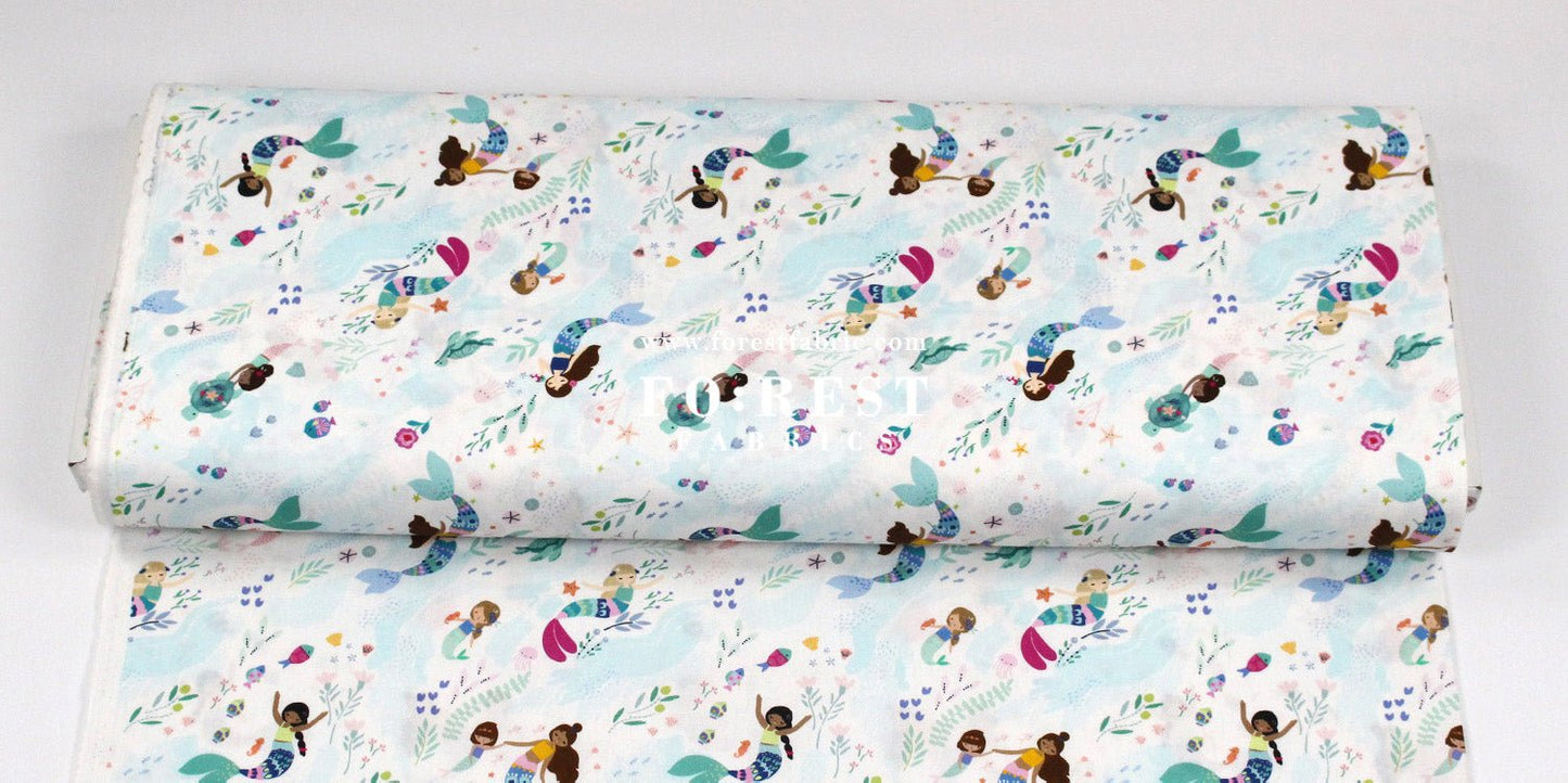 cotton - Mermaid Sea fabric - FO:REST Fabric 布恩堂Liberty fabrictana lawnjapanese fabricykk zipper