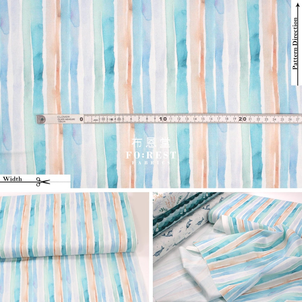 Cotton - Mermaid Stripe Fabric