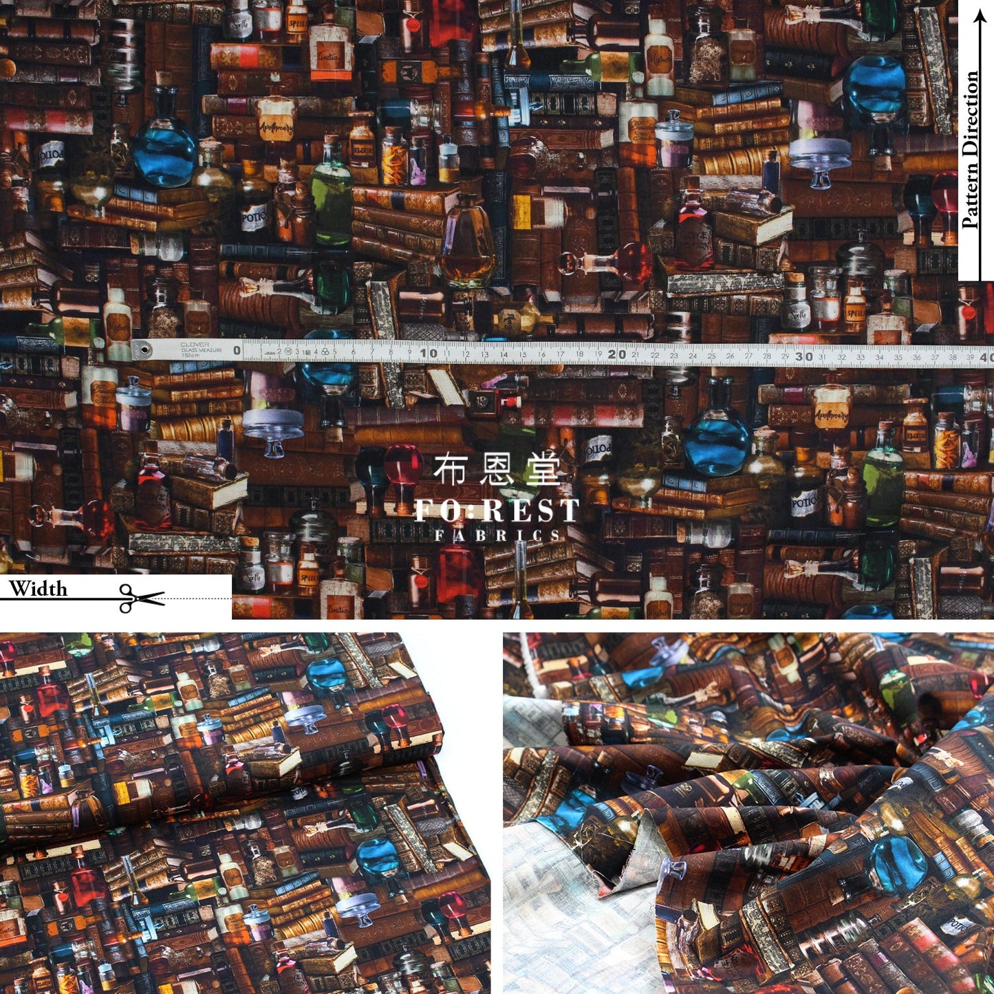 Cotton - Mystic Library & Potions Fabric