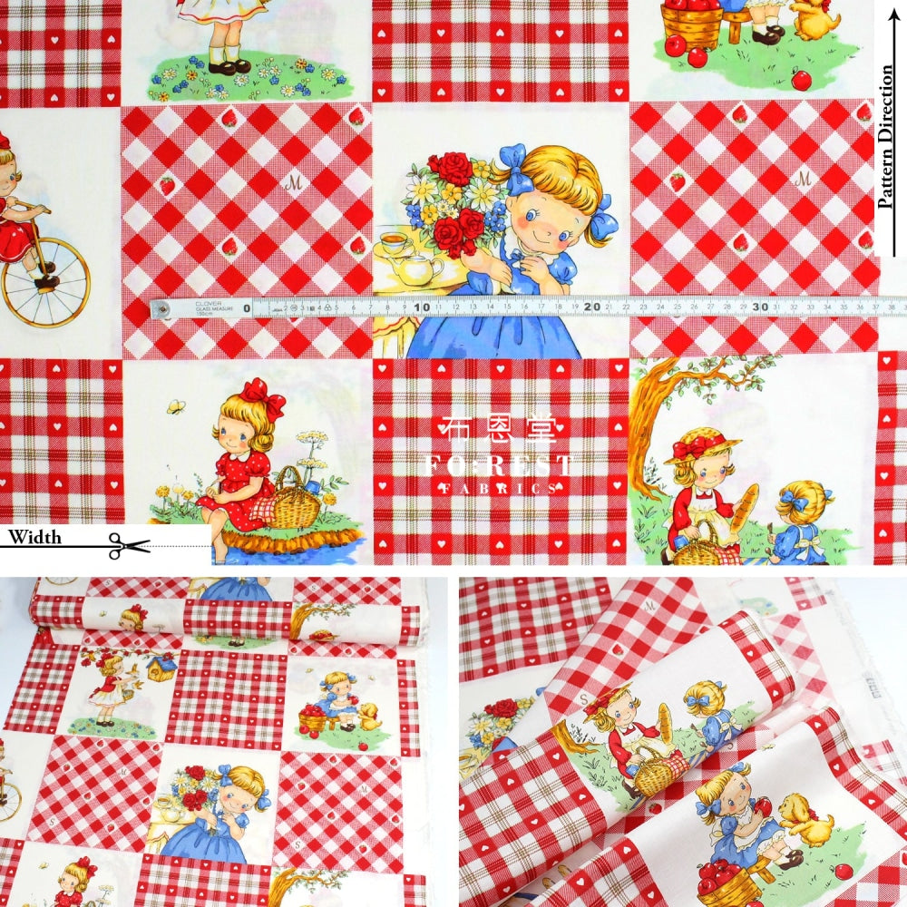 Cotton - Picnic Strawberry Fabric Red