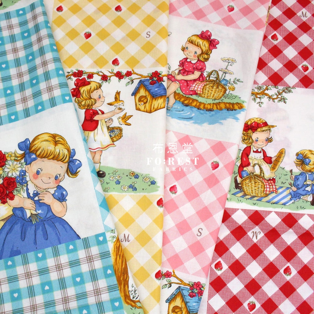 Cotton - Picnic Strawberry Fabric Red