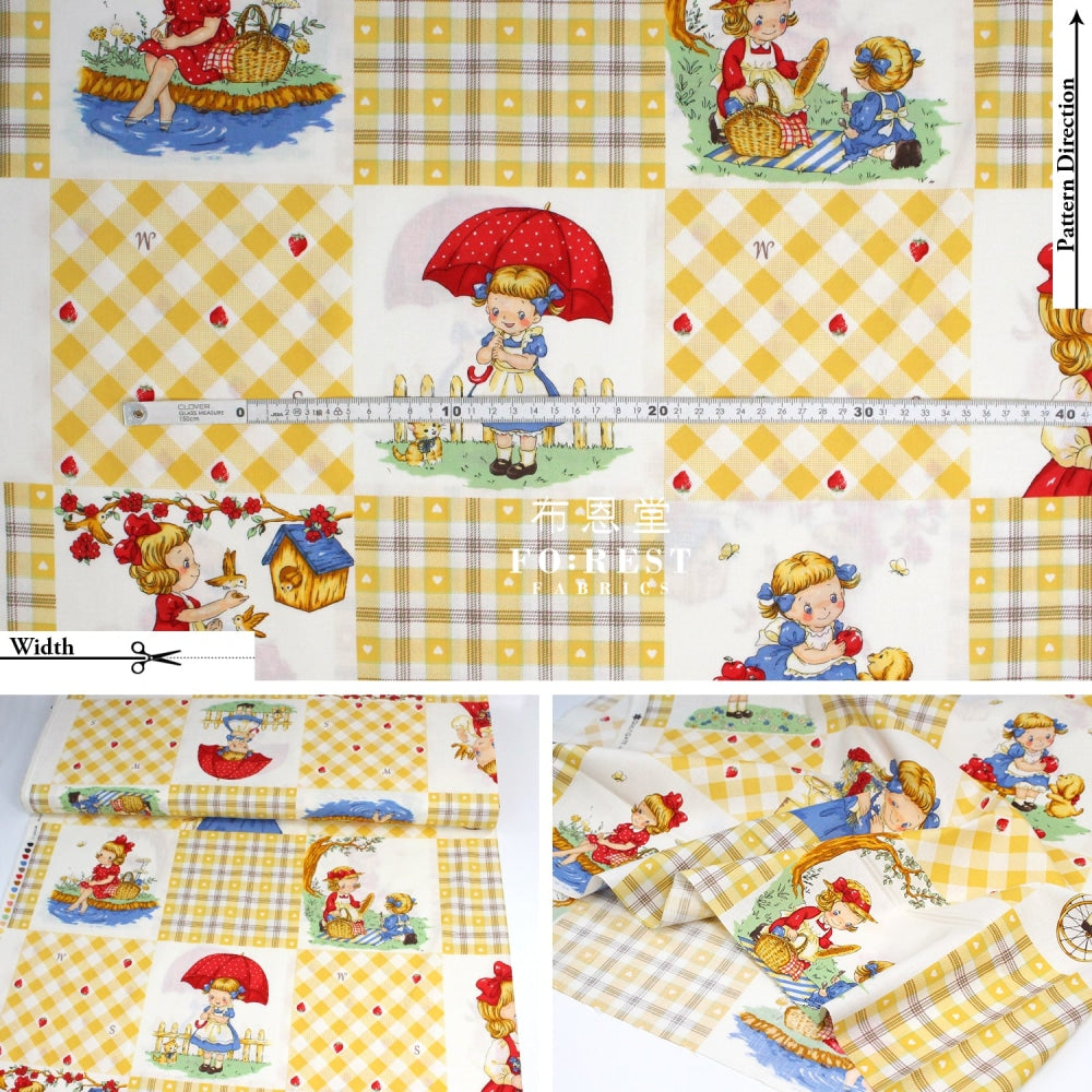 Cotton - Picnic Strawberry Fabric Yellow