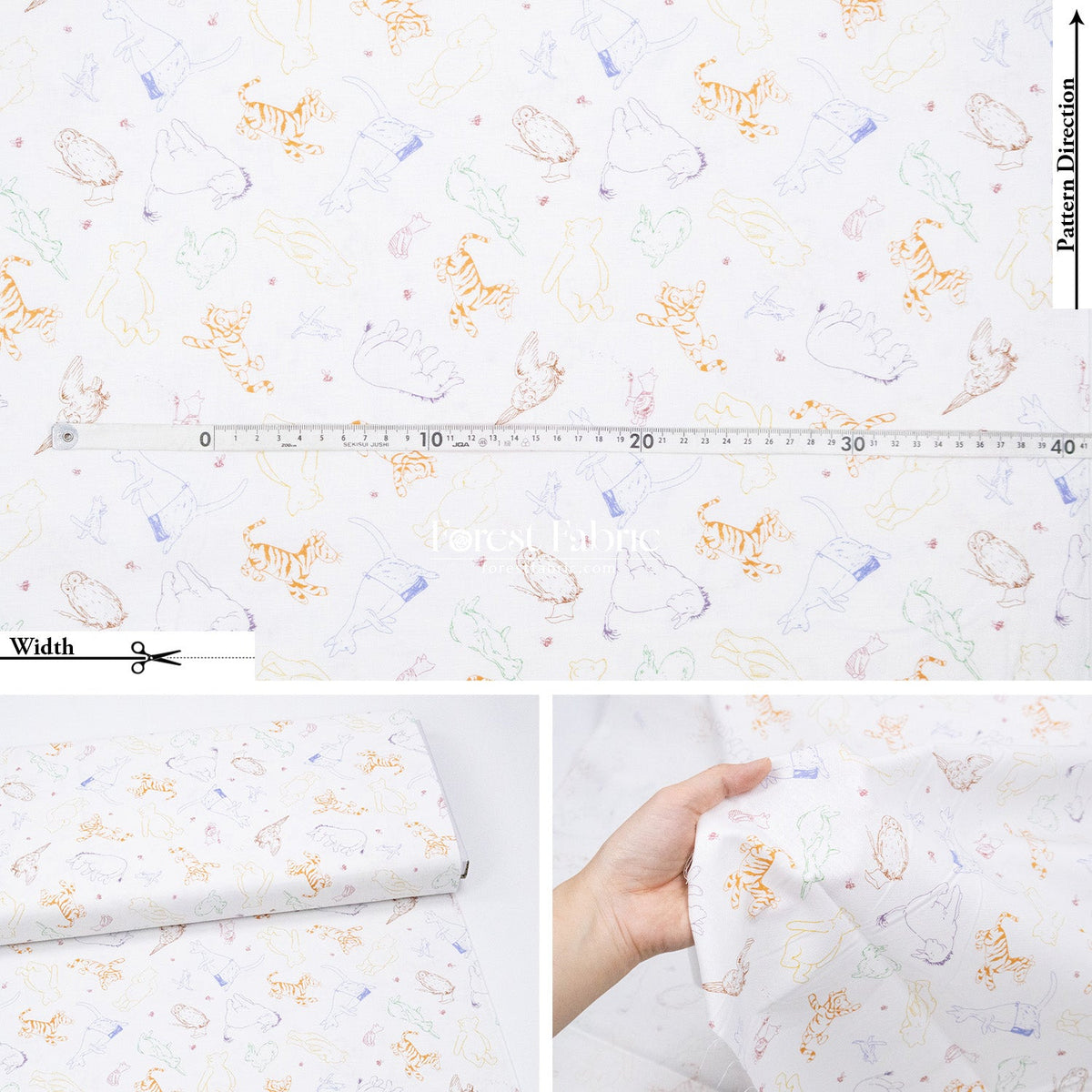 cotton - Pooh fabric - FO:REST Fabric 布恩堂Liberty fabrictana lawnjapanese fabricykk zipper