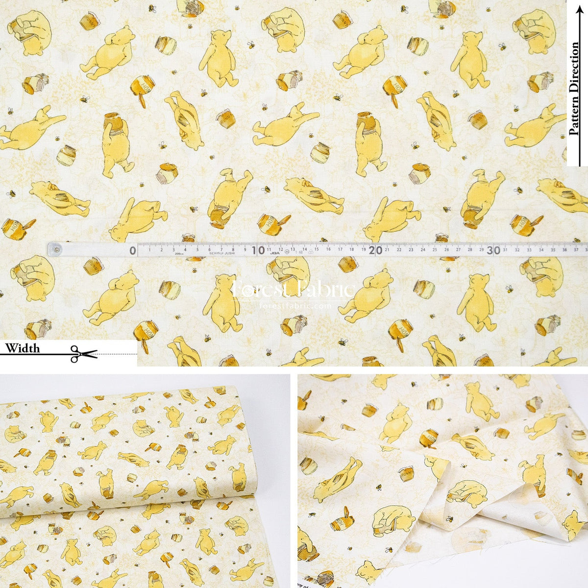 cotton - Pooh fabric - FO:REST Fabric 布恩堂Liberty fabrictana lawnjapanese fabricykk zipper