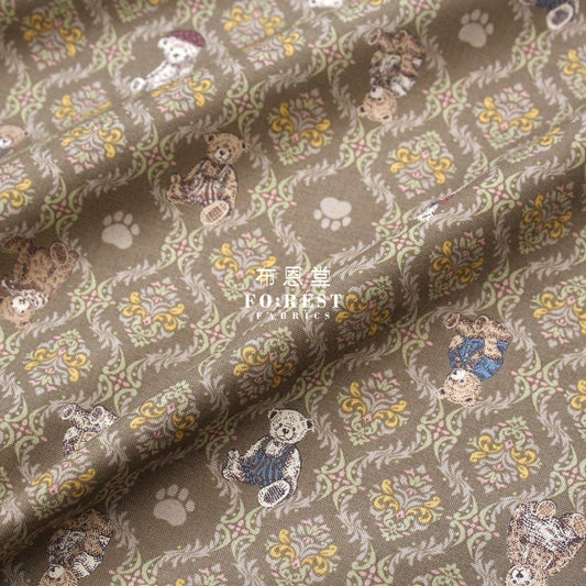Cotton - Sewing Teddy Bear Fabric Khaki