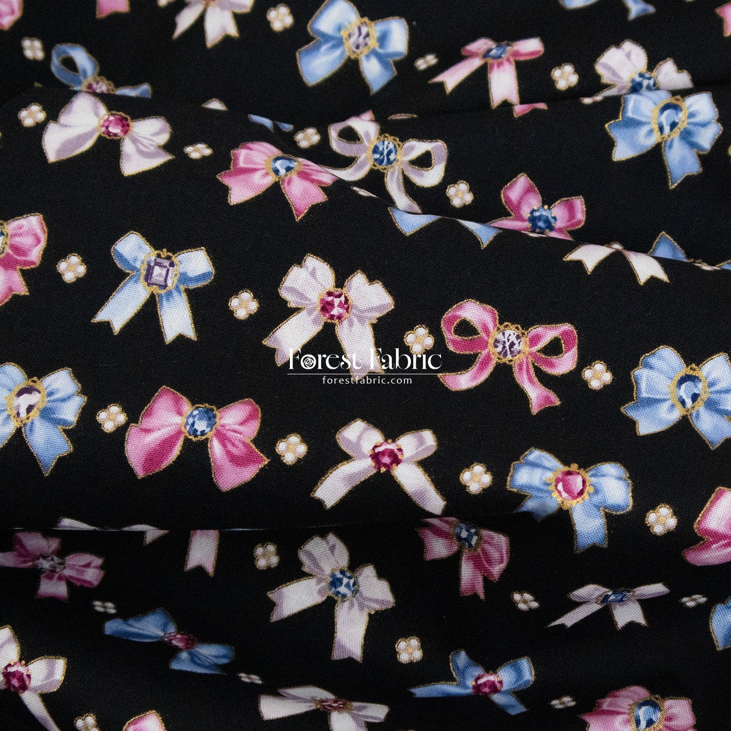 cotton - Sparkling Ribbons fabric - FO:REST Fabric 布恩堂Liberty fabrictana lawnjapanese fabricykk zipper