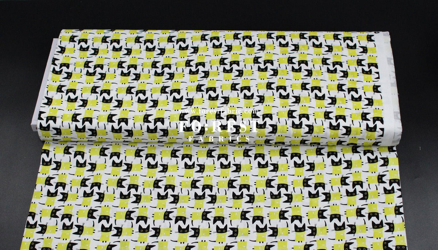 cotton - Sweater Cats fabric White - FO:REST Fabric 布恩堂Liberty fabrictana lawnjapanese fabricykk zipper