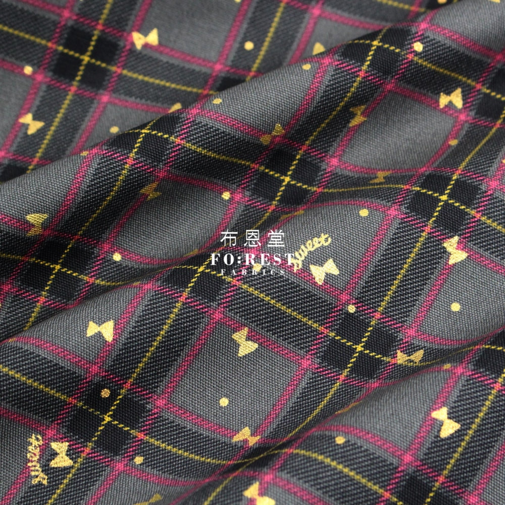 Cotton - Tartan Butterfly With Metallic Fabric Gray
