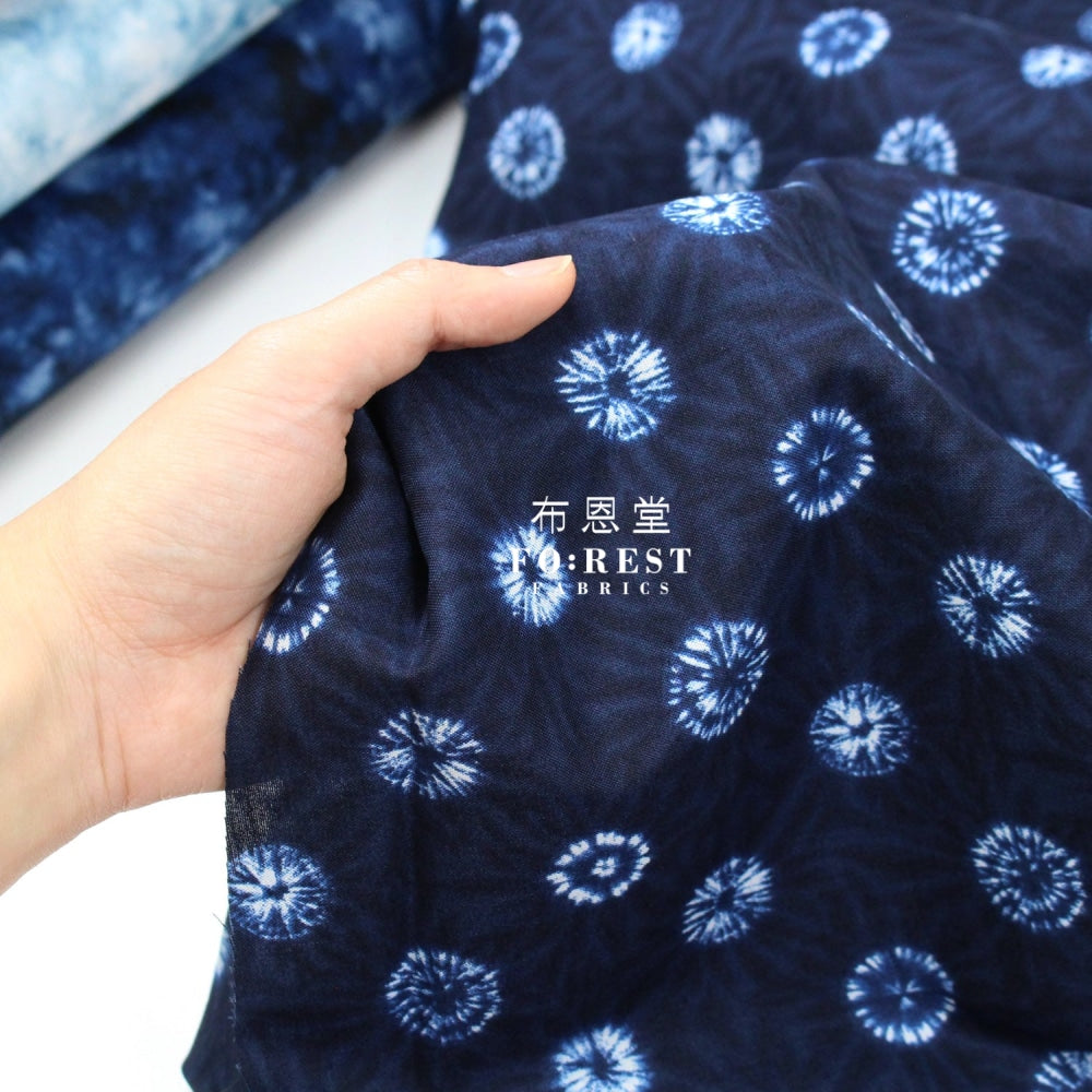 Cotton - Tie-Dye Style Snow Fabric Dark