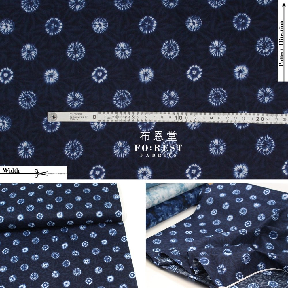 Cotton - Tie-Dye Style Snow Fabric Dark