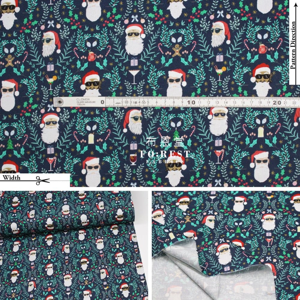 cotton - TIME TO GET BLITZENED santa fabric - FO:REST Fabric 布恩堂Liberty fabrictana lawnjapanese fabricykk zipper