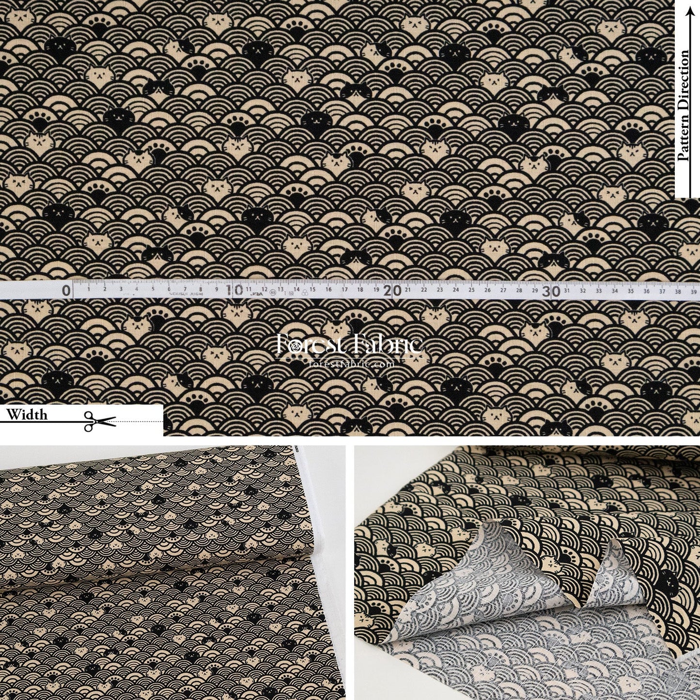 dobby - The Ocean of Whiskers fabric - FO:REST Fabric 布恩堂Liberty fabrictana lawnjapanese fabricykk zipper