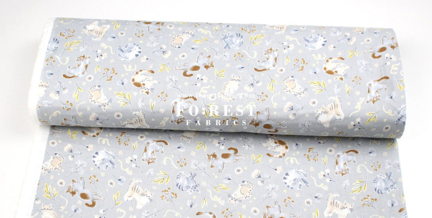 Double gauze - Cats herb fabric - FO:REST Fabric 布恩堂Liberty fabrictana lawnjapanese fabricykk zipper