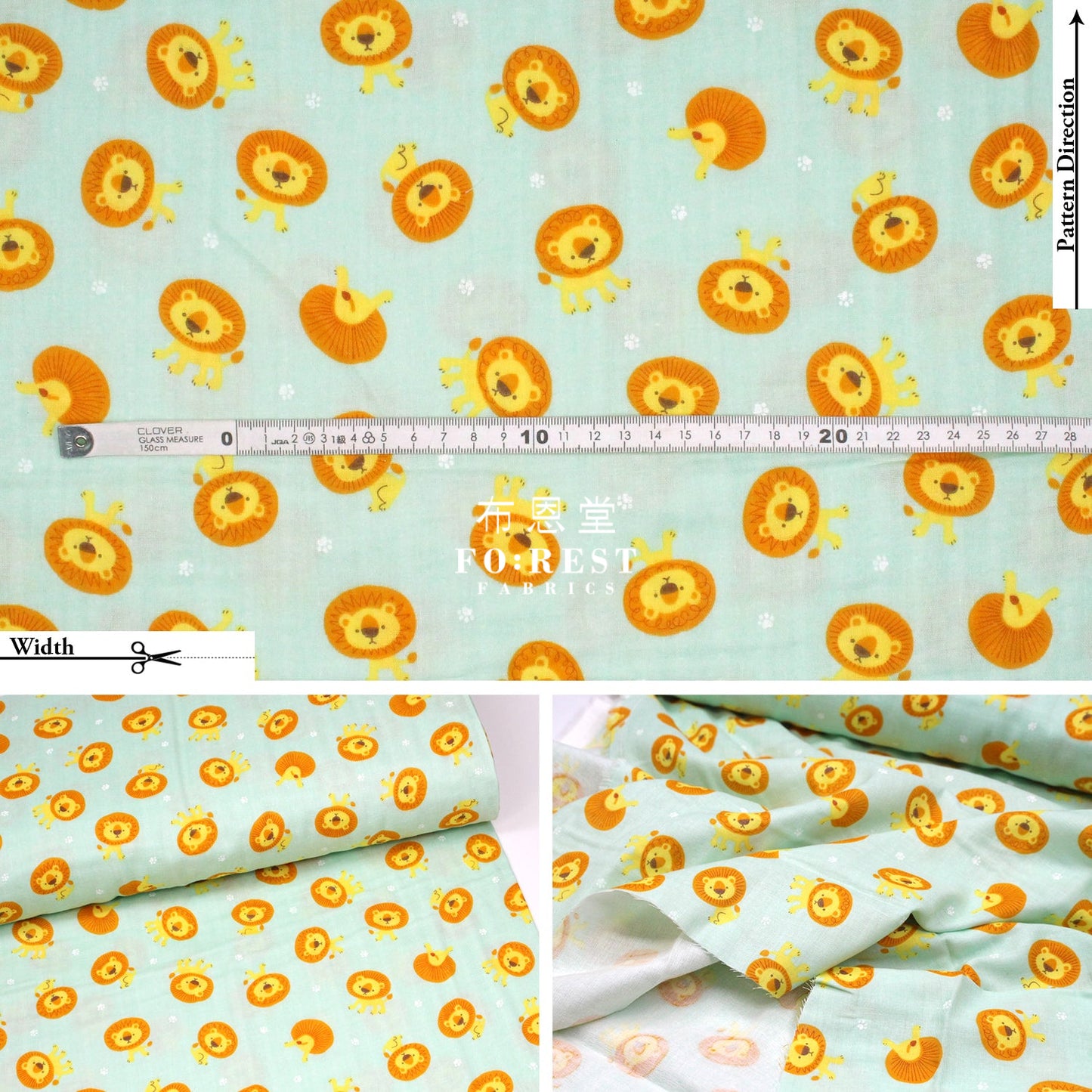 Double Gauze - Lion Fabric Green Double