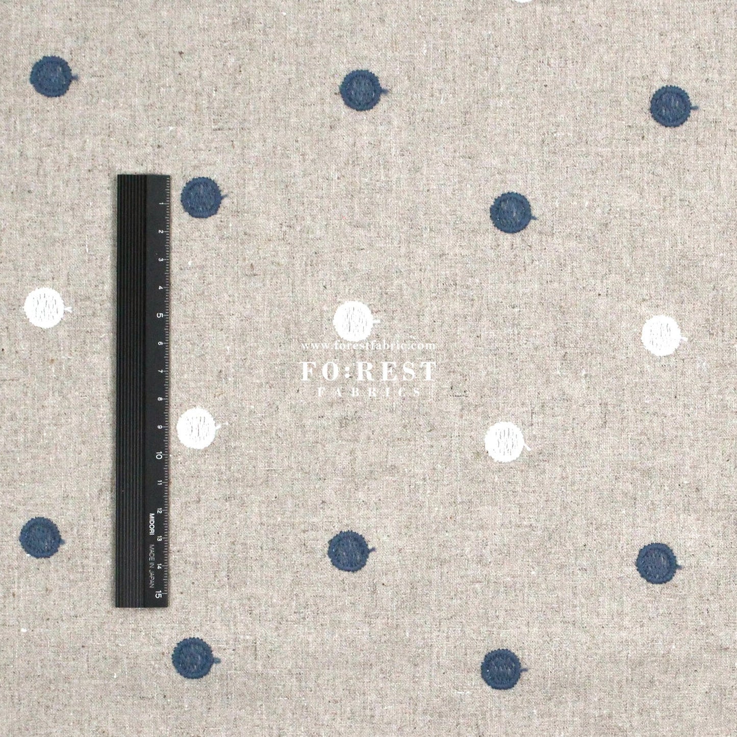 embroidery cotton Linen - Dot fabric Blue - FO:REST Fabric 布恩堂Liberty fabrictana lawnjapanese fabricykk zipper
