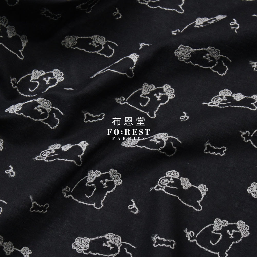 Embroidery Cotton - Poodle Fabric