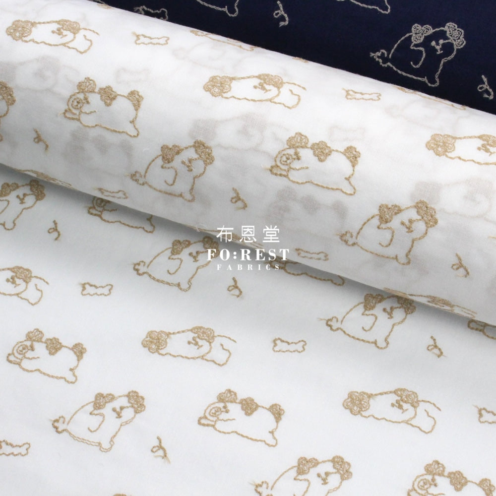 Embroidery Cotton - Poodle Fabric