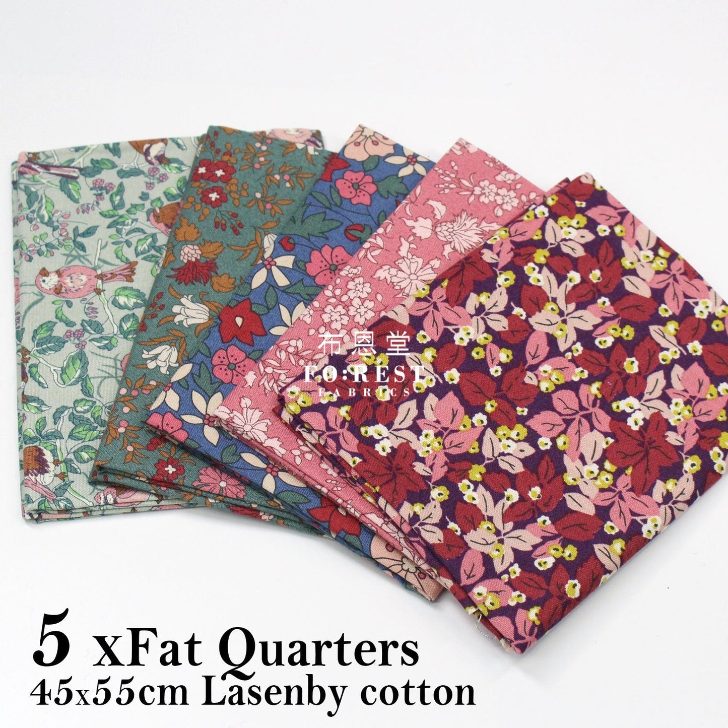 Fat Quarter Bundle Quilting Liberty Autumn Berries SET - FO:REST Fabric 布恩堂Liberty fabrictana lawnjapanese fabricykk zipper