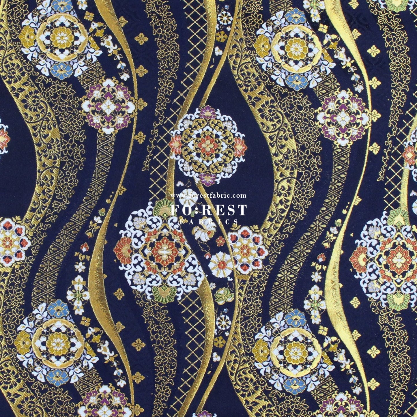 Gold Brocade - 吉祥華文 Auspicious KINRAN fabric - FO:REST Fabric 布恩堂Liberty fabrictana lawnjapanese fabricykk zipper