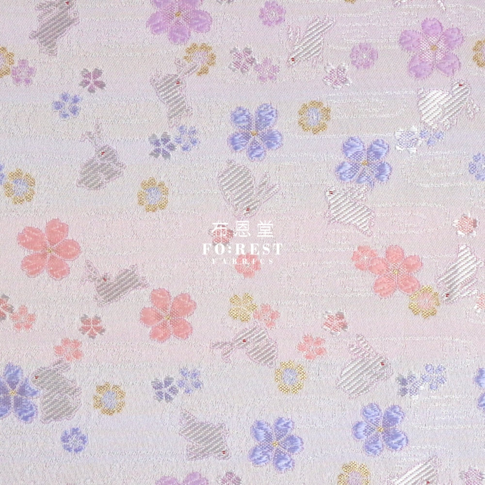 Gold Brocade - Cloud Rabbit Fabric Ice Purple Polyester