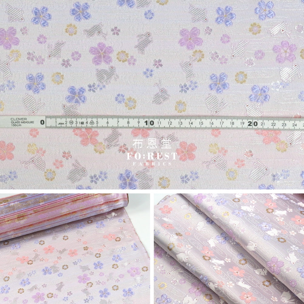 Gold Brocade - Cloud Rabbit Fabric Ice Purple Polyester