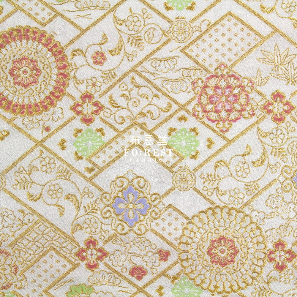 Gold Brocade - Flower Fabric Polyester