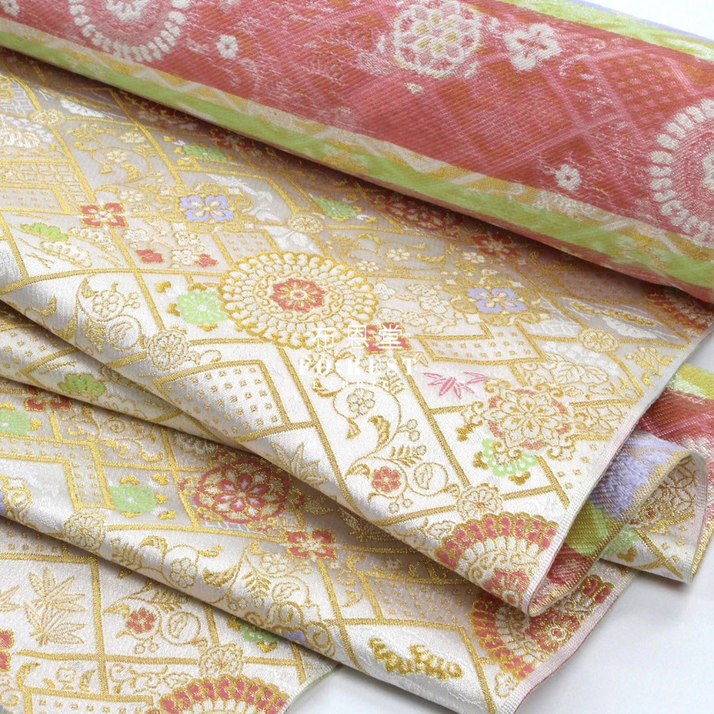 Gold Brocade - Flower Fabric Polyester