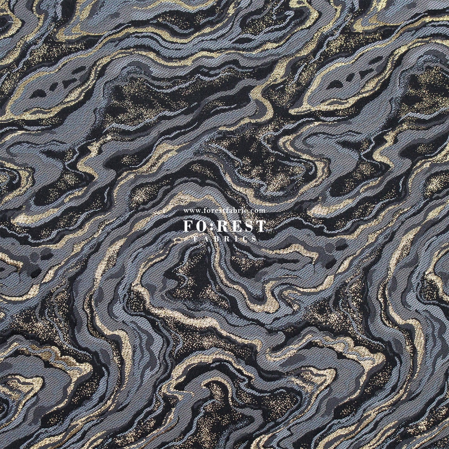 Gold Brocade - Marble II fabric BlackGray - FO:REST Fabric 布恩堂Liberty fabrictana lawnjapanese fabricykk zipper
