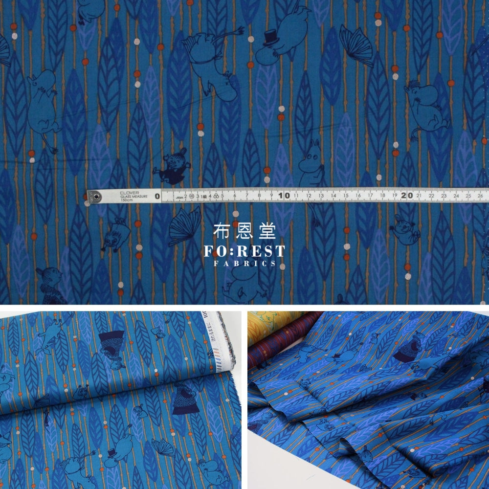 Lawn - Moomin Flowing Blue (Member) Cotton