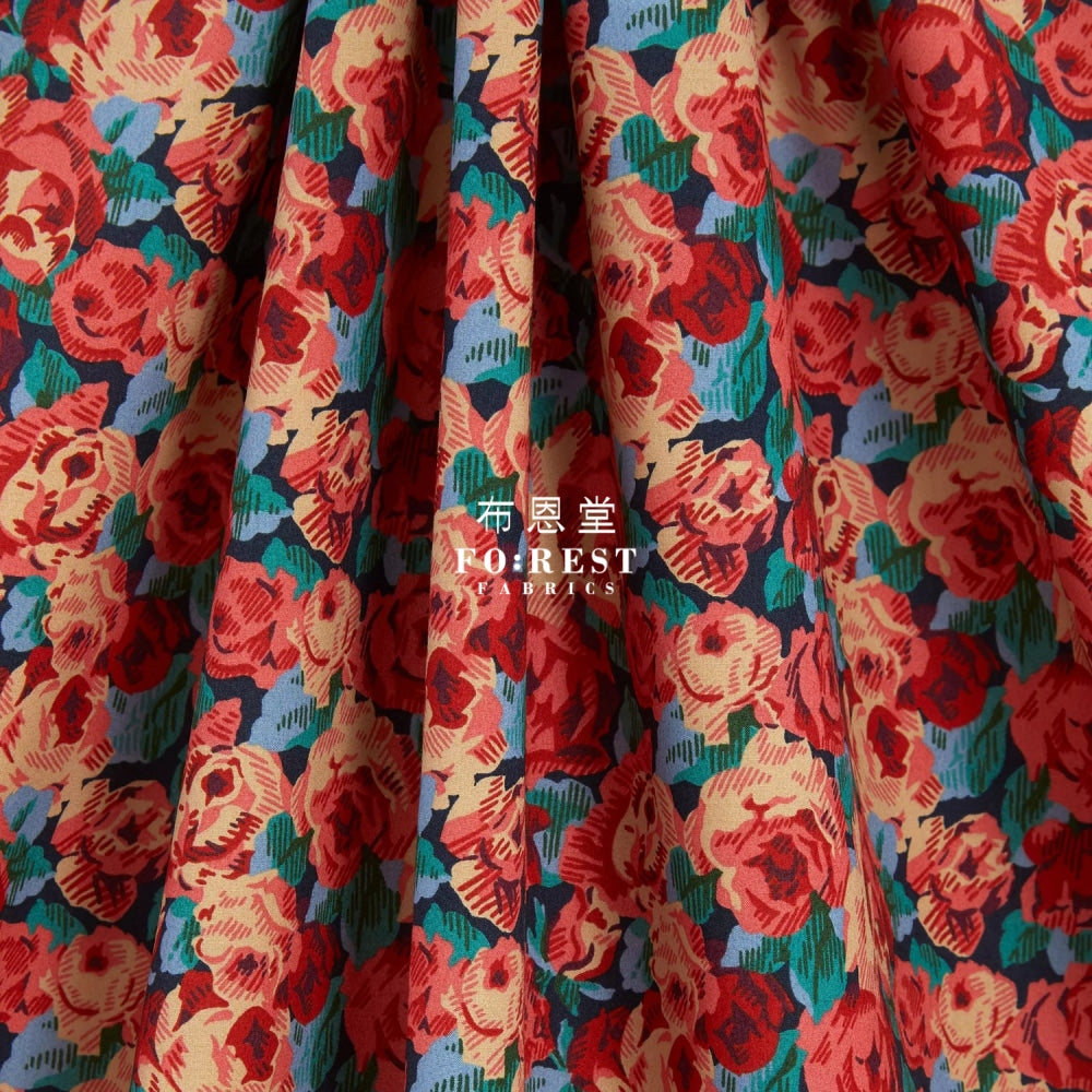 Liberty Of London (Cotton Poplin Fabric) - Roman Rose Cotton Piccadilly