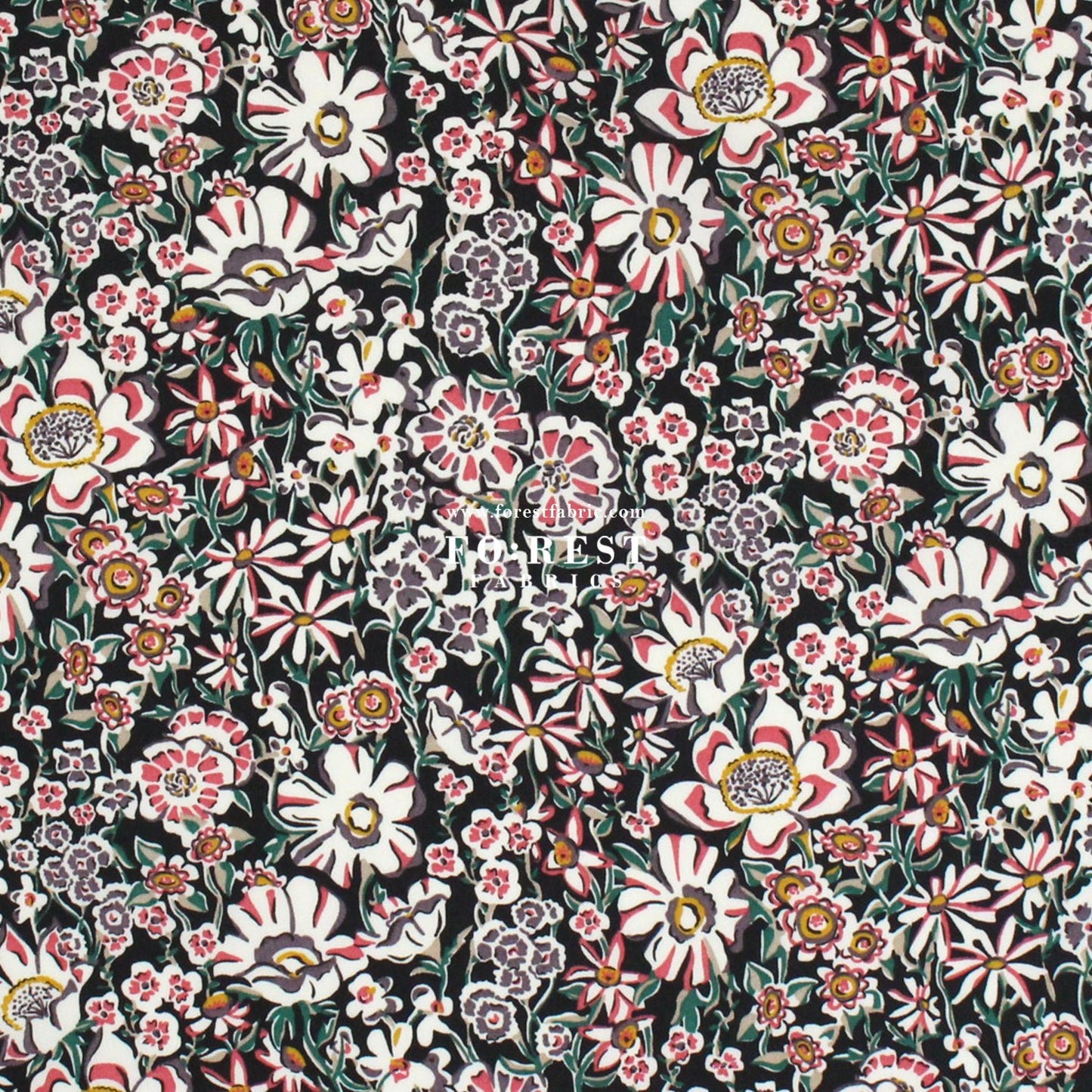 Liberty of London (Cotton Poplin Fabric) - White garden A - FO:REST Fabric 布恩堂Liberty fabrictana lawnjapanese fabricykk zipper