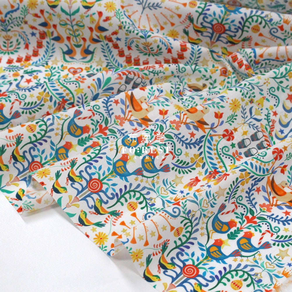 Liberty Of London (Cotton Tana Lawn Fabric) - 12 Days Christmas Milky Cotton