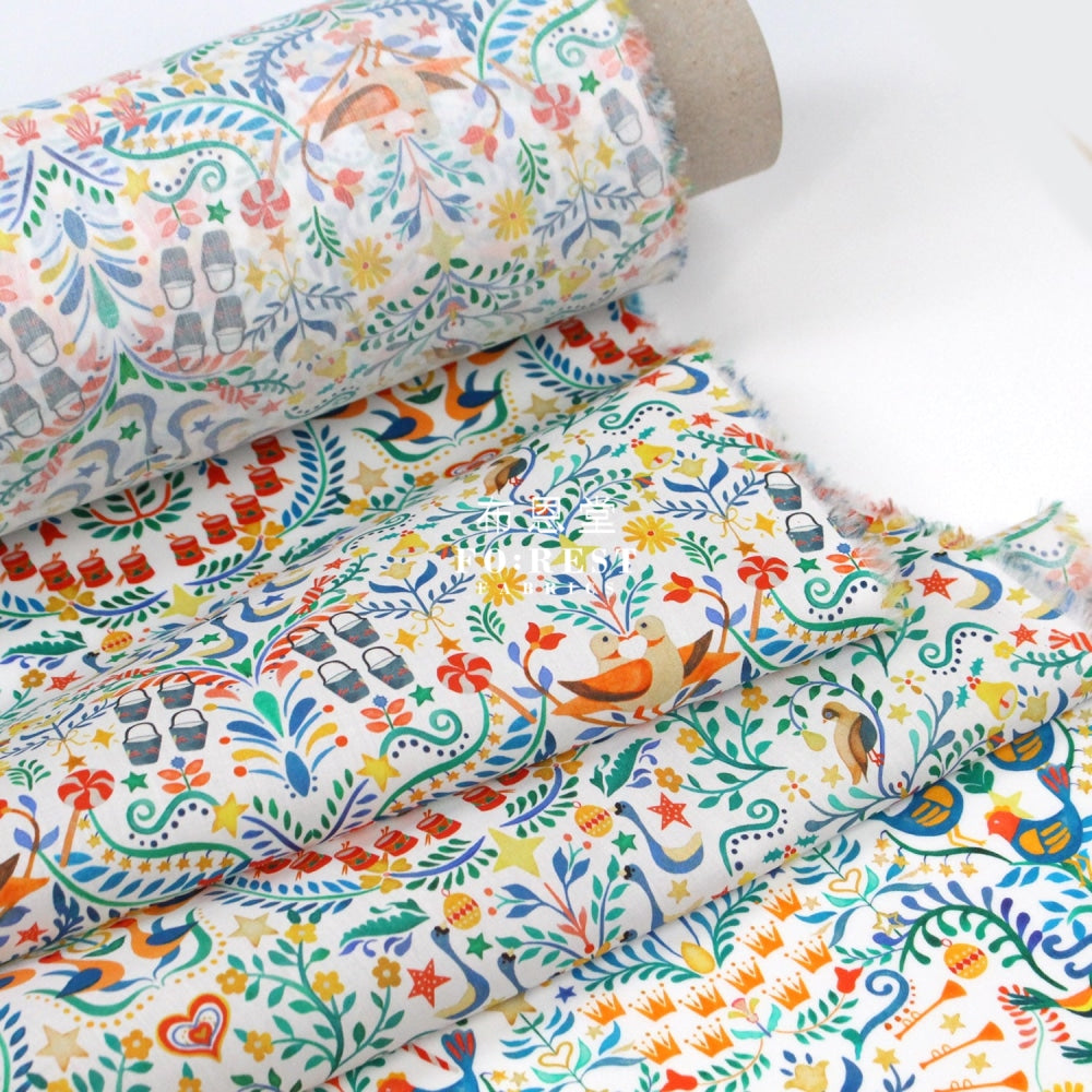Liberty Of London (Cotton Tana Lawn Fabric) - 12 Days Christmas Milky Cotton