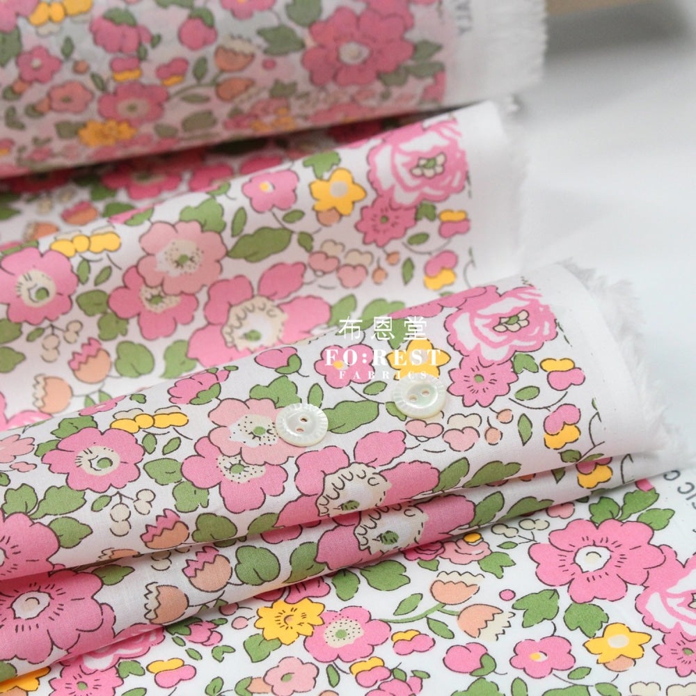 Liberty Of London (Cotton Tana Lawn Fabric) - Betsy Meadow Pink Cotton