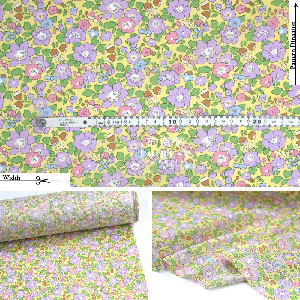 Liberty Of London (Cotton Tana Lawn Fabric) - Betsy Meadow Yellow Cotton