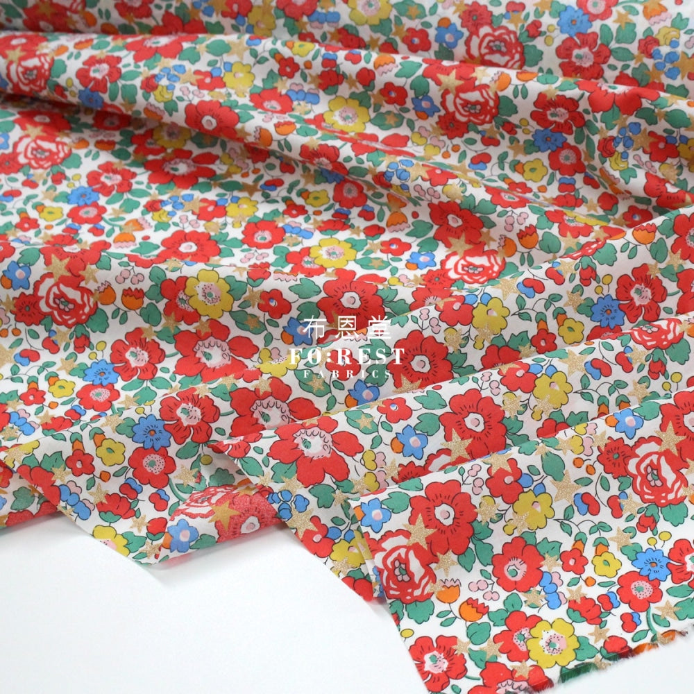 Liberty Of London (Cotton Tana Lawn Fabric) - Betsy Star Milky Cotton