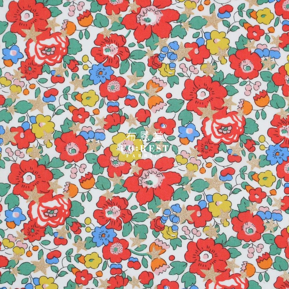 Liberty Of London (Cotton Tana Lawn Fabric) - Betsy Star Milky Cotton