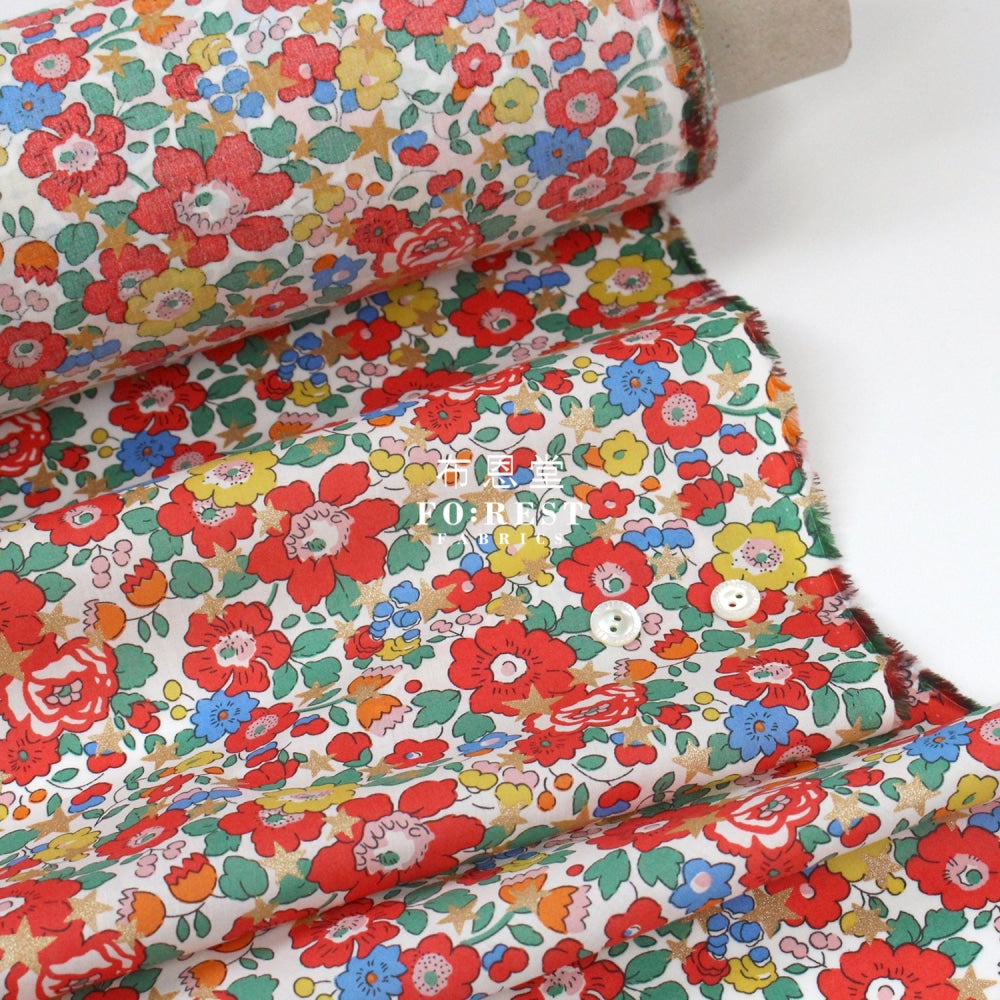 Liberty Of London (Cotton Tana Lawn Fabric) - Betsy Star Milky Cotton