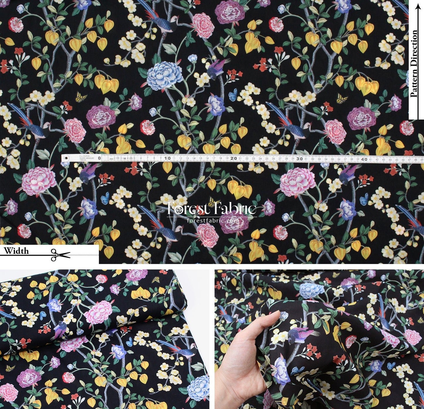 Liberty of London (Cotton Tana Lawn Fabric) - Chinoiserie Dream - FO:REST Fabric 布恩堂Liberty fabrictana lawnjapanese fabricykk zipper